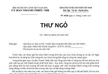 UB.TTN – Thư Ngỏ V/v Nhà Trọ Dành Cho Sinh Viên