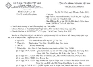 Thông Báo V/v Tu Nghiệp Giáo Phẩm