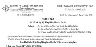 Thông Báo V/v Tổ Chức ĐẠI HỘI ĐỒNG GIÁO PHẨM Lần Thứ 12